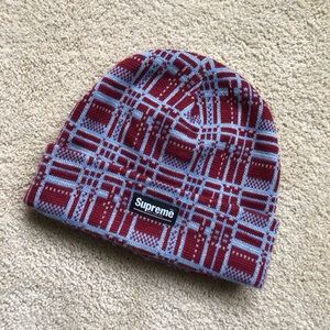 Supreme plaid knit beanie